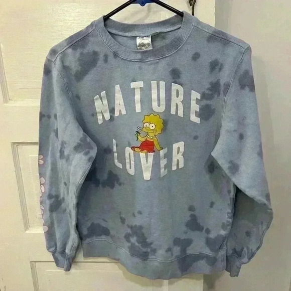 Simpsons nature, lover, tie-dye, pullover sweatshirt - Picture 1 of 6